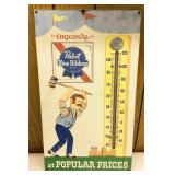 Vintage Pabst Blue Ribbon Metal Thermometer  