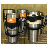 NEW STAINLESS INSULATED MUGS WITH CARRIERS. GREAT FOR GIFT GIVING!  