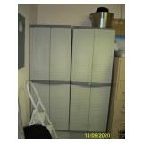 2 - Plastic storage cabinets ; White step stool