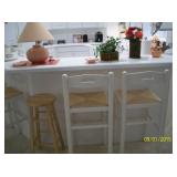 other 2 bar stools and wooden stool