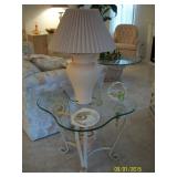 Metal and glass end table