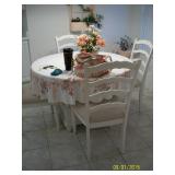 Round wood table with 4 chairs