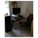 Office chair ( black) , black file cabinet
