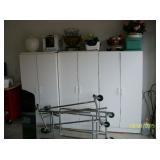 3 white cabinets