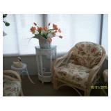 Rattan chair, side table