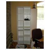 2 - Narrow white bookcases