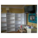 2 - more white bookcases, Samsung TV and 2 drawer metal file cabinet