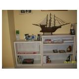 2 - light wood bookcases