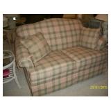 Pastel plaid love seat
