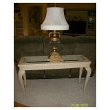 Light wood and glass sofa table