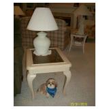 Light wood and glass end table