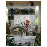 Painted white china hutch