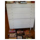 Painted white 5 drawer dresser