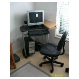 Computer , desk and chair