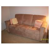 Flexsteel Tan Micro-suede sleeper sofa