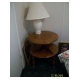 round end table and lamp