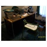 Metal desk and stool