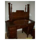 Antique/ Vintage Twin bed , matching vanity with small cheval mirror Vanity 