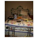Green metal Queen size bed