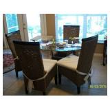Glass top table with 4 chairs