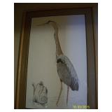 Crane painting by Gene Murray