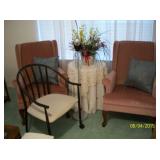 Pair of wing back chairs