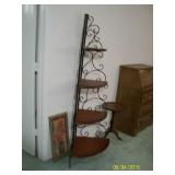metal and wood corner rack