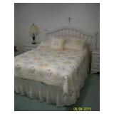 Queen head board with full size mattress and box spring