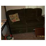 Brown micro-suede reclining Loveseat