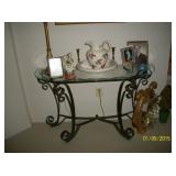 Metal and glass entry / sofa table