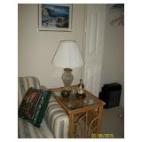 2nd Rattan and glass end table