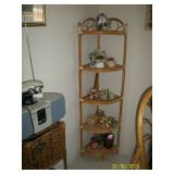 Rattan corner shelf