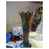 Northwoods Carnival glass vase