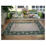 Area rug and patio table