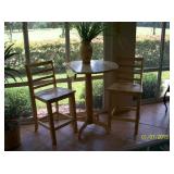 Cafe table with 2 chairs and drop leaf sides