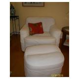 Covered chair and ottoman