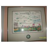 Golfing art picture - signed