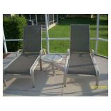 Tropitone (2) chaise lounges and side table