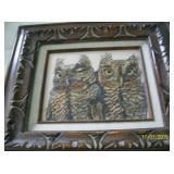 Edris "Owls " engraved in resin with authenticity papre