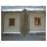Renoir Lithon 23kt gold plate Pair of Pictures- signed