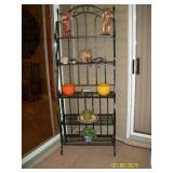 Black metal Bakers rack