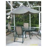 2nd Patio table with 4 chairs, umbrella and stand