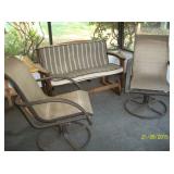 patio chairs , wood glider