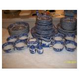 69pcs. Spode Blue Italian dinnerware, has 8 pasta bowls and 8 cereal bowls