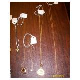 Several 14 k neckalces and 1 anklet