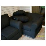 Black fabric love seat