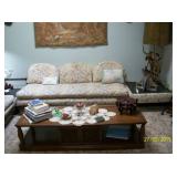 Sofa portion of sectional and coffee table