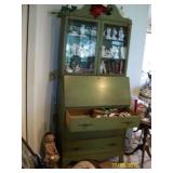 Drop front desk with bookcase top