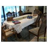 Dining table with 6 chairs and 2 leaf