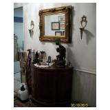 Bow front bar cabinet